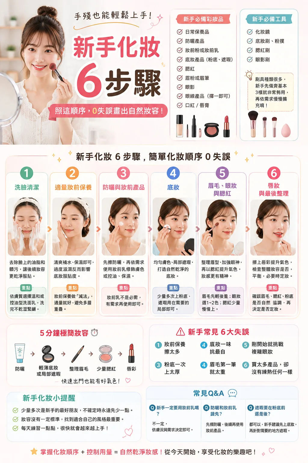 新手化妝順序怎麼排？6步驟先看懂