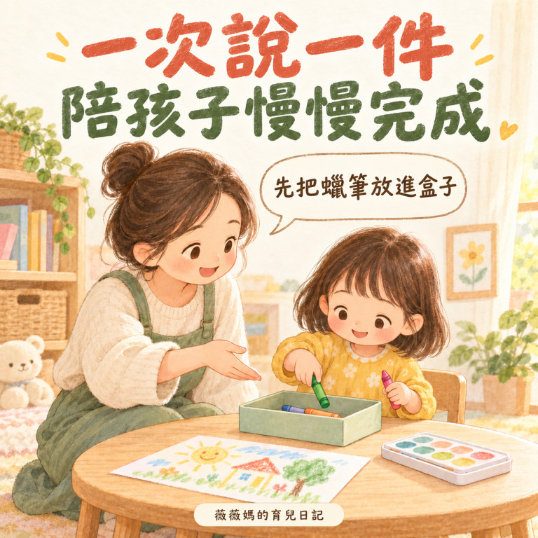 一次說一件,陪孩子慢慢完成