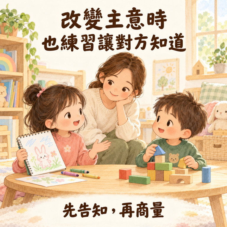 改變主意時,也練習讓對方知道