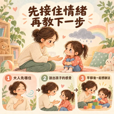 先接住情緒，再教下一步